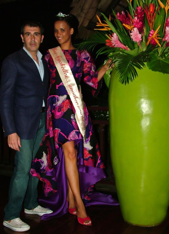 Michele Miglionico e la Miss Seychelles 2012 Sherlyn Furneau