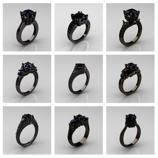 Etsy, anelli in oro nero dallo stile romantico